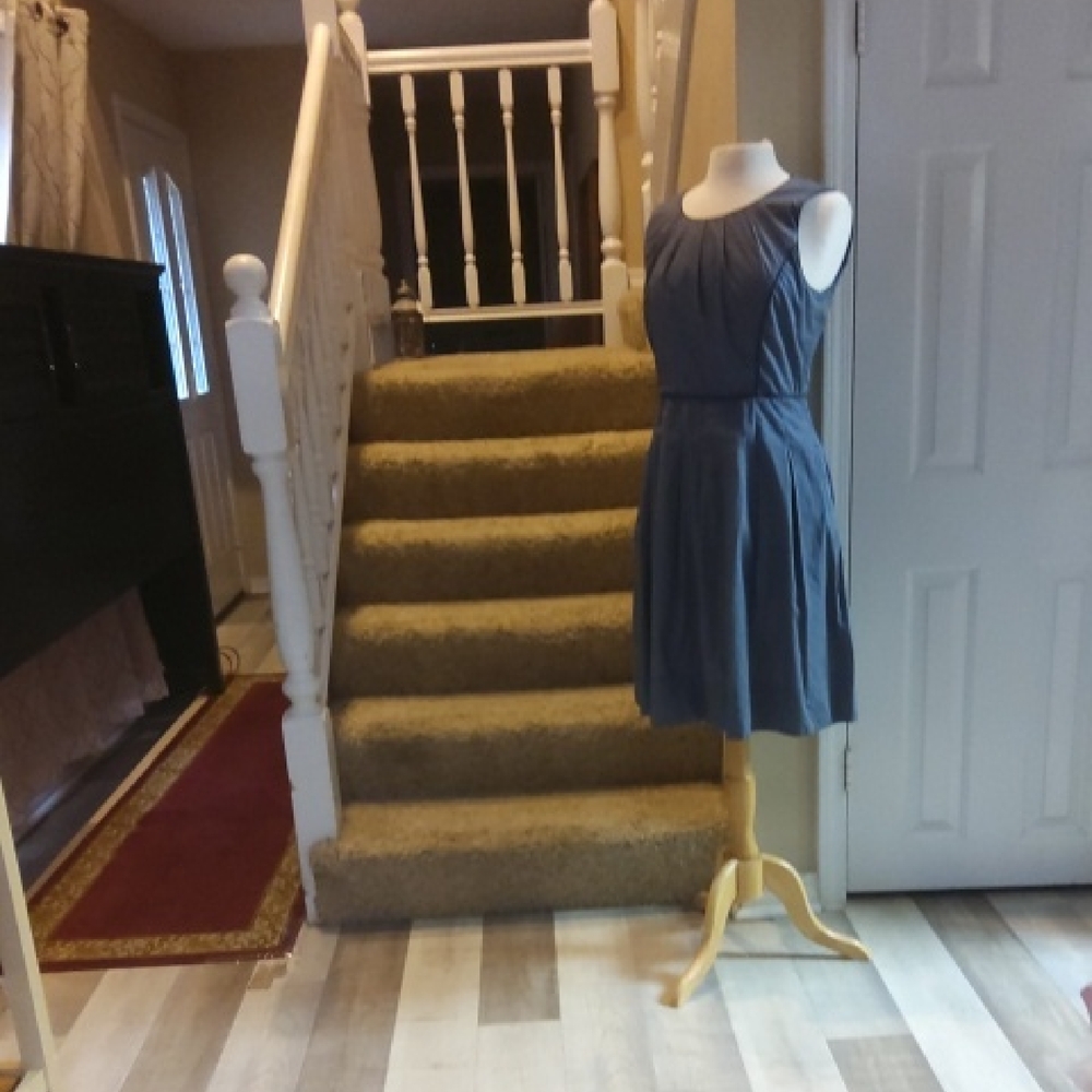 Talbots Navy Sleeveless Midi Dress